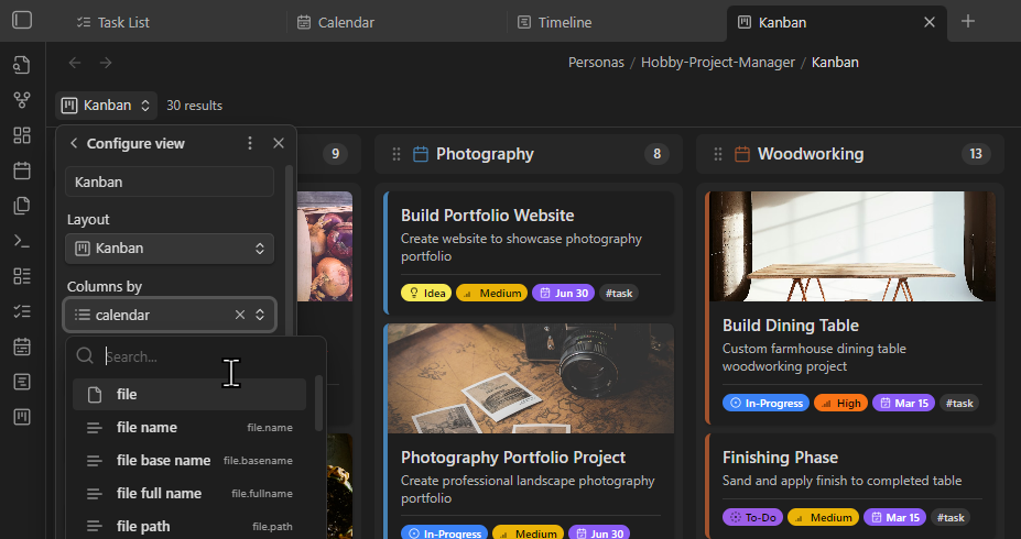 Columns By Configuration